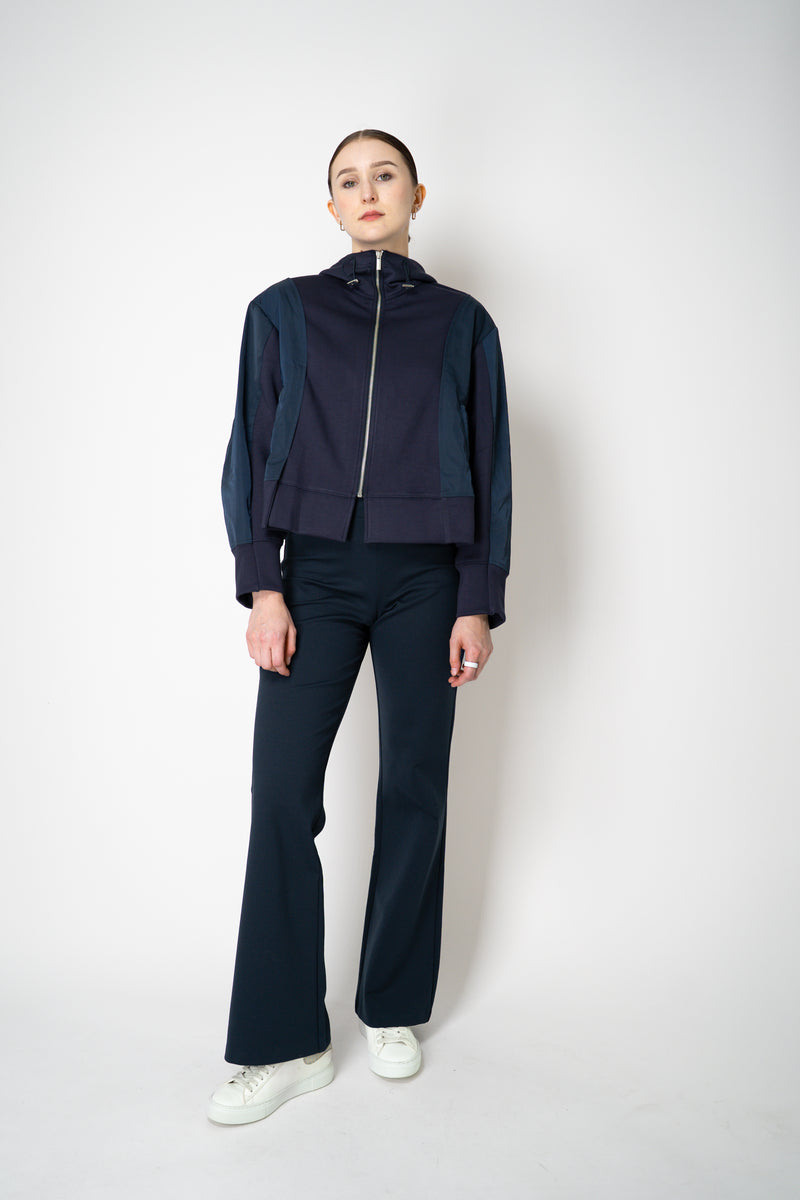 MeiMeiJ Punto Straight Leg Pull-On Trousers in Navy