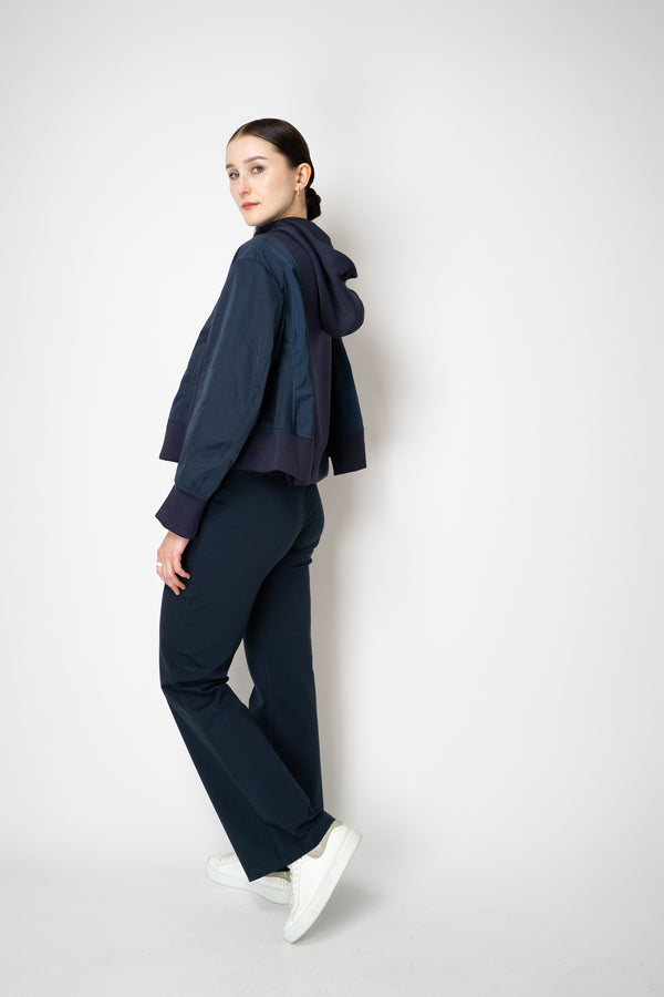 MeiMeiJ Punto Straight Leg Pull-On Trousers in Navy