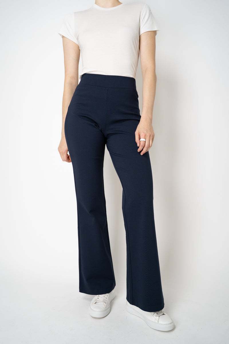 MeiMeiJ Punto Straight Leg Pull-On Trousers in Navy