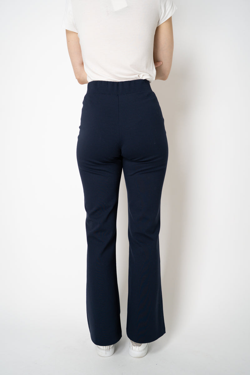 MeiMeiJ Punto Straight Leg Pull-On Trousers in Navy