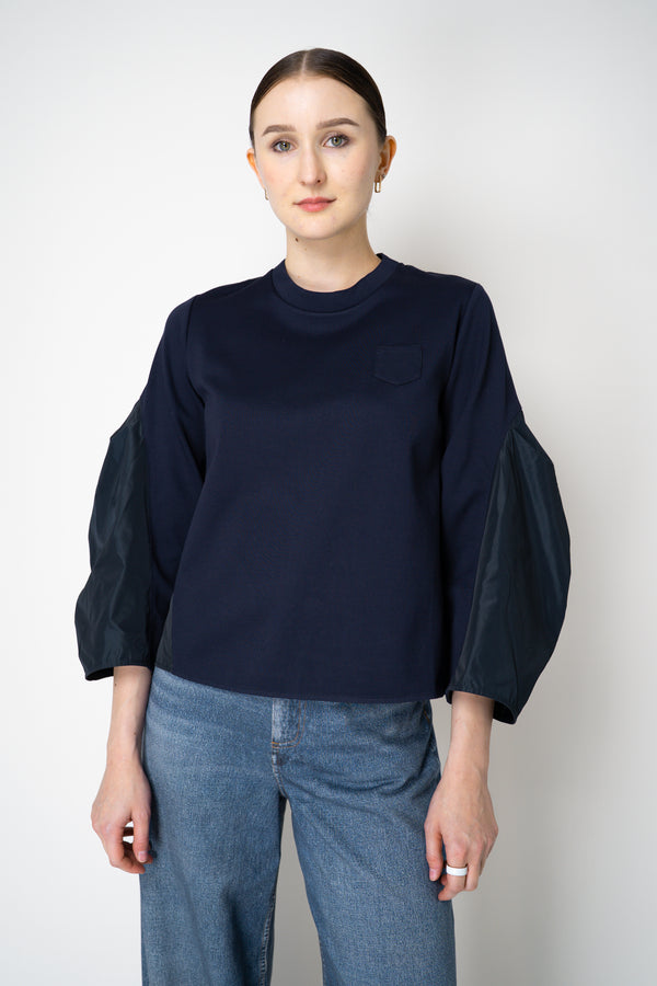 MeiMeiJ Long Sleeve Viscose Bi-Stretch Sweatshirt in Navy