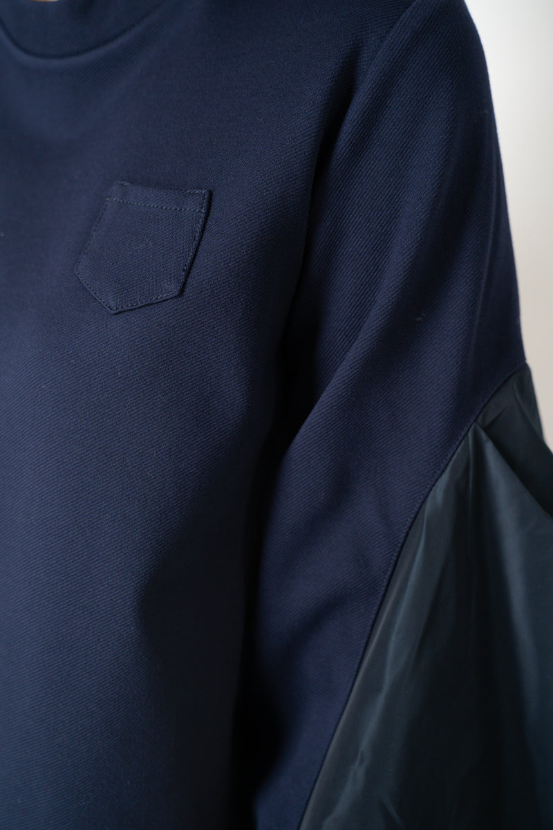MeiMeiJ Long Sleeve Viscose Bi-Stretch Sweatshirt in Navy
