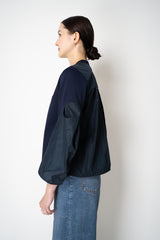 MeiMeiJ Long Sleeve Viscose Bi-Stretch Sweatshirt in Navy