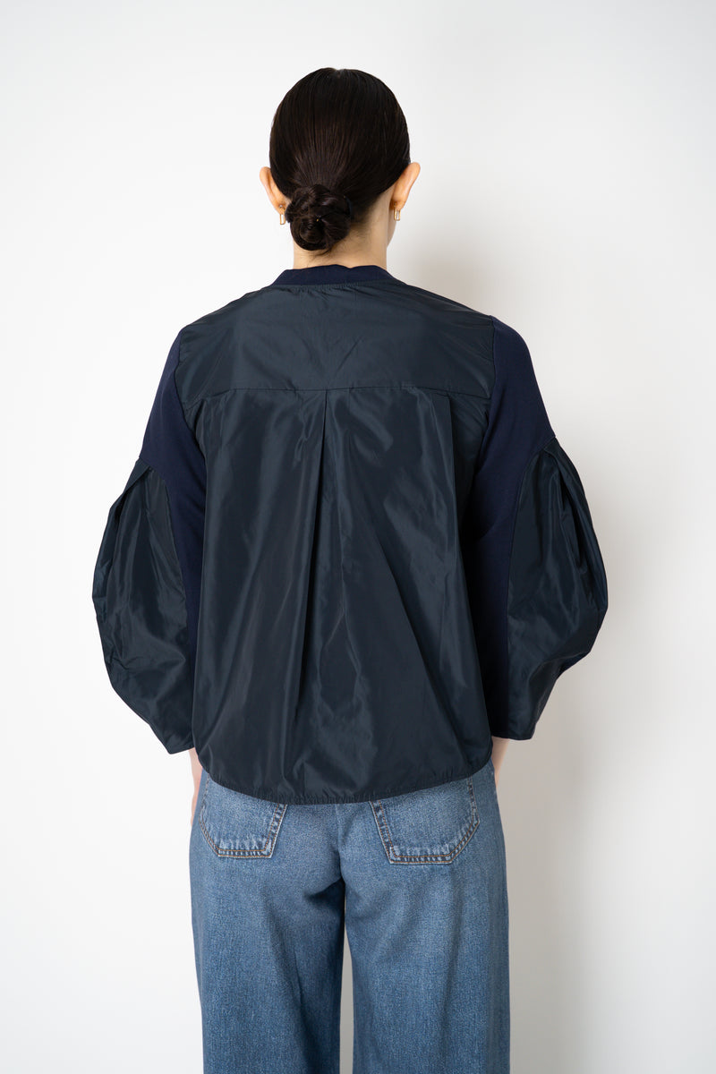 MeiMeiJ Long Sleeve Viscose Bi-Stretch Sweatshirt in Navy