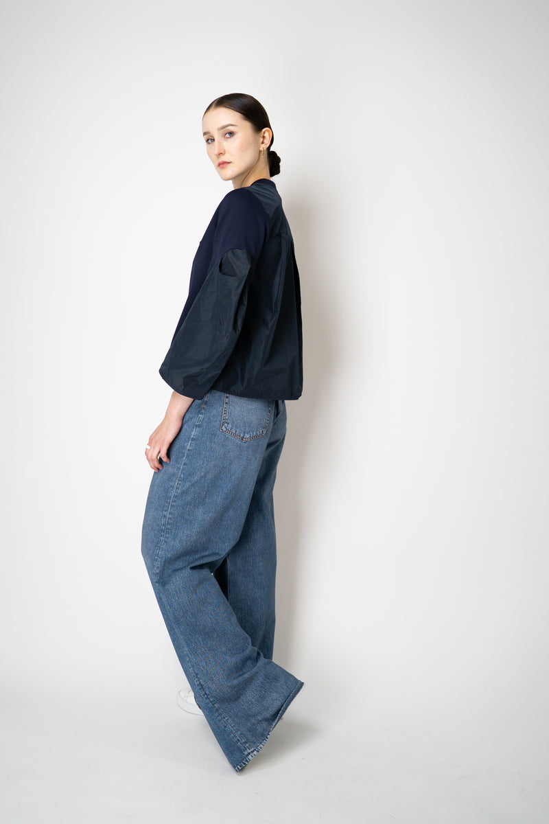 MeiMeiJ Long Sleeve Viscose Bi-Stretch Sweatshirt in Navy