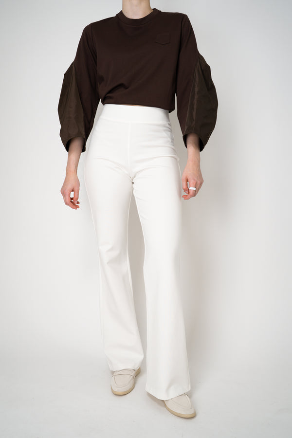 MeiMeiJ Punto Straight Leg Pull-On Trousers in Off-White