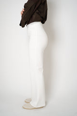 MeiMeiJ Punto Straight Leg Pull-On Trousers in Off-White