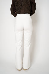 MeiMeiJ Punto Straight Leg Pull-On Trousers in Off-White