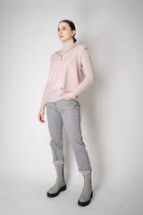 Fabiana Filippi Wool Cashmere Knit Hooded Vest in Pastel Rose Vancouver. Shop Online or in Store.