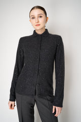 Fabiana Filippi Wool Cashmere Collared Knit Sequined Cardigan in Grey Vancouver. Shop Online or in Store.