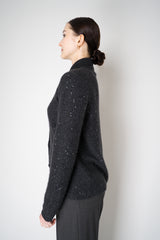 Fabiana Filippi Wool Cashmere Collared Knit Sequined Cardigan in Grey Vancouver. Shop Online or in Store.