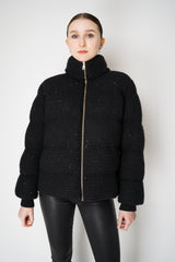 Fabiana Filippi Sequined Knit Exterior Padded Insulated Jacket in Black Vancouver. Shop Online or in Store.