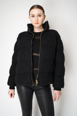 Fabiana Filippi Sequined Knit Exterior Padded Insulated Jacket in Black Vancouver. Shop Online or in Store.