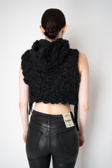 Fabiana Filippi Wool Mohair Crinkle Knit Hooded Dickie in Black Vancouver. Shop Online or in Store.