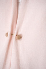 Fabiana Filippi Wool Cashmere Open Front V-Neck Knit Cardigan with Pin Embellishment in Pastel Rose Vancouver. Shop Online or in Store.