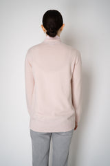Fabiana Filippi Wool Cashmere Open Front V-Neck Knit Cardigan with Pin Embellishment in Pastel Rose Vancouver. Shop Online or in Store.