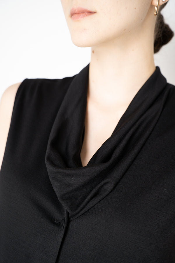 Fabiana Filippi Featherweight Viscose Cowl Neck Sleeveless Top in Black Vancouver. Shop Online or in Store.