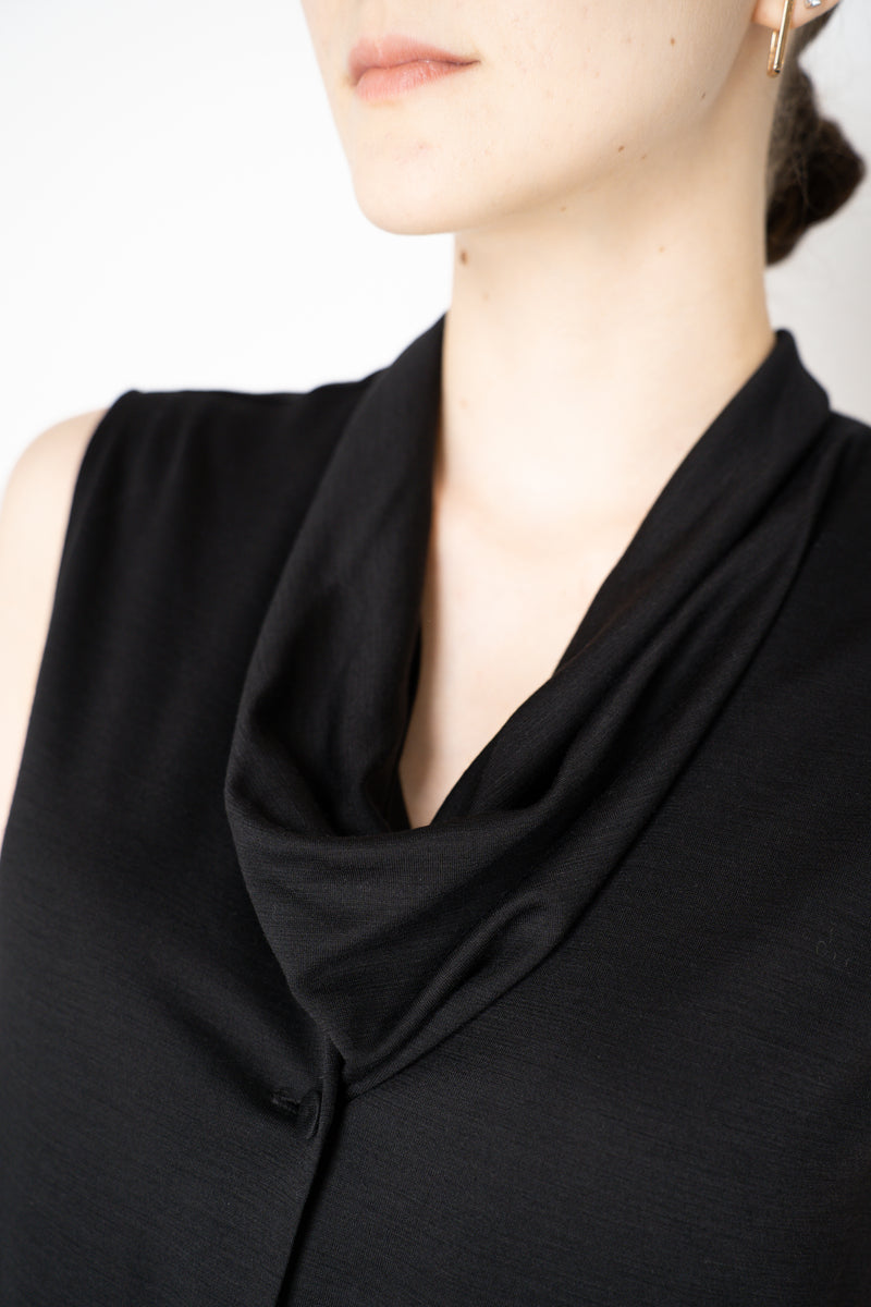 Fabiana Filippi Featherweight Viscose Cowl Neck Sleeveless Top in Black Vancouver. Shop Online or in Store.