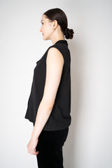 Fabiana Filippi Featherweight Viscose Cowl Neck Sleeveless Top in Black Vancouver. Shop Online or in Store.