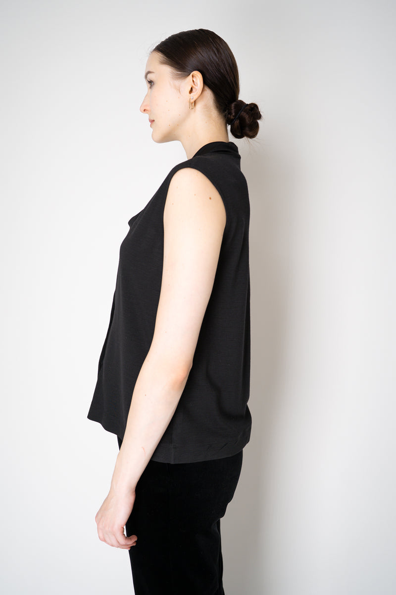 Fabiana Filippi Featherweight Viscose Cowl Neck Sleeveless Top in Black Vancouver. Shop Online or in Store.
