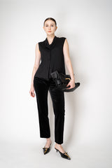 Fabiana Filippi Featherweight Viscose Cowl Neck Sleeveless Top in Black Vancouver. Shop Online or in Store.