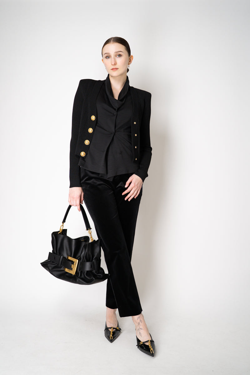 Fabiana Filippi Featherweight Viscose Cowl Neck Sleeveless Top in Black Vancouver. Shop Online or in Store.