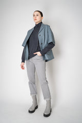 Fabiana Filippi Wool Cashmere Funnel Neck Knit Pullover with Pin Embellishment in Grey Vancouver. Shop Online or in Store.