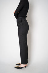 Fabiana Filippi Mid-Rise Wool Blend Flannel Trousers with Embellished Belt Hoop in Black Vancouver. Shop Online or in Store.