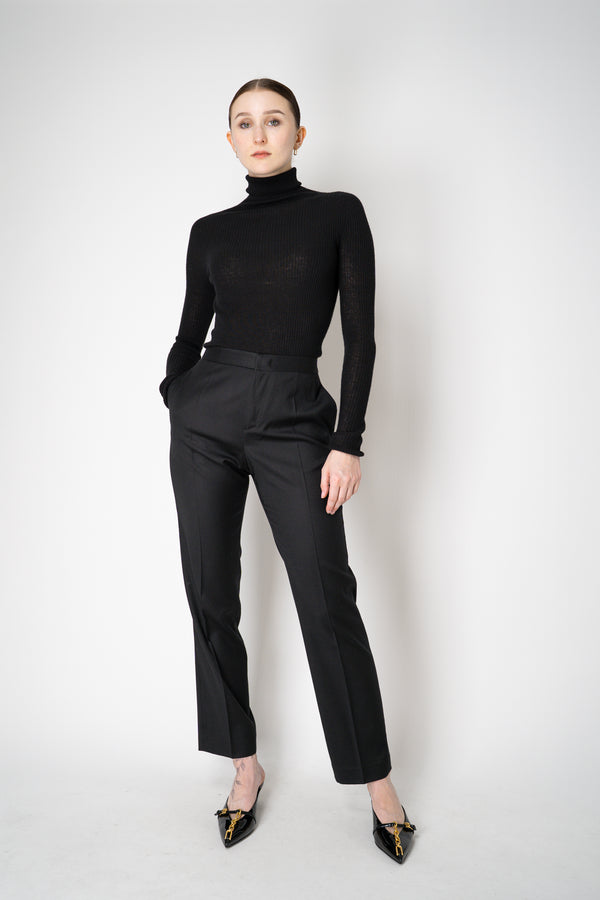 Fabiana Filippi Wool Cashmere Ribbed Turtleneck Pullover in Black Vancouver. Shop Online or in Store.