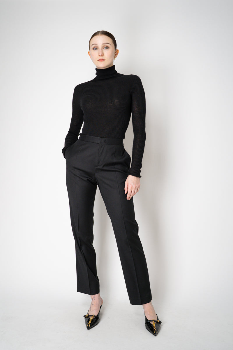 Fabiana Filippi Wool Cashmere Ribbed Turtleneck Pullover in Black Vancouver. Shop Online or in Store.