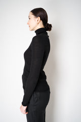 Fabiana Filippi Wool Cashmere Ribbed Turtleneck Pullover in Black Vancouver. Shop Online or in Store.