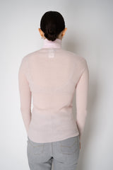 Fabiana Filippi Wool Cashmere Ribbed Turtleneck Pullover in Pastel Rose Vancouver. Shop Online or in Store.