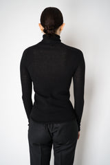 Fabiana Filippi Wool Cashmere Ribbed Turtleneck Pullover in Black Vancouver. Shop Online or in Store.
