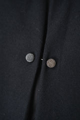 Fabiana Filippi Wool Cashmere Open Front V-Neck Knit Cardigan with Pin Embellishment in Black Vancouver. Shop Online or in Store.