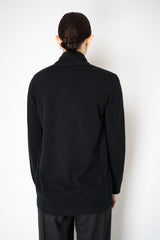 Fabiana Filippi Wool Cashmere Open Front V-Neck Knit Cardigan with Pin Embellishment in Black Vancouver. Shop Online or in Store.