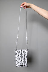 Bao Bao Issey Miyake Small Flap Shoulder Bag in Light Grey Matte Vancouver. Shop Online or in Store. 