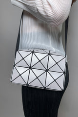 Bao Bao Issey Miyake Mini Cuboid Shoulder Bag in Light Grey