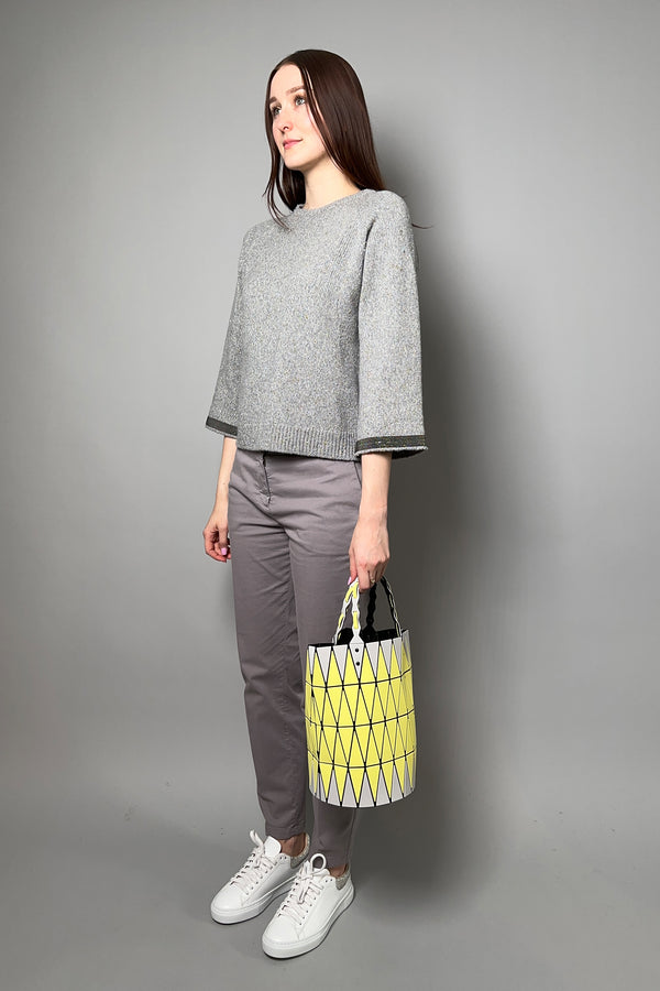 Bao Bao Large Basket Bag in Light Grey and Canary Yellow - Ashia Mode - Vancouver, BC