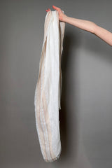 Peserico Scarf with Sparkly Lurex Stripe in Cream