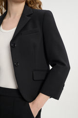 Dorothee Schumacher Cropped Blazer in Punto Milano in Black Vancouver. Shop Online or in Store.