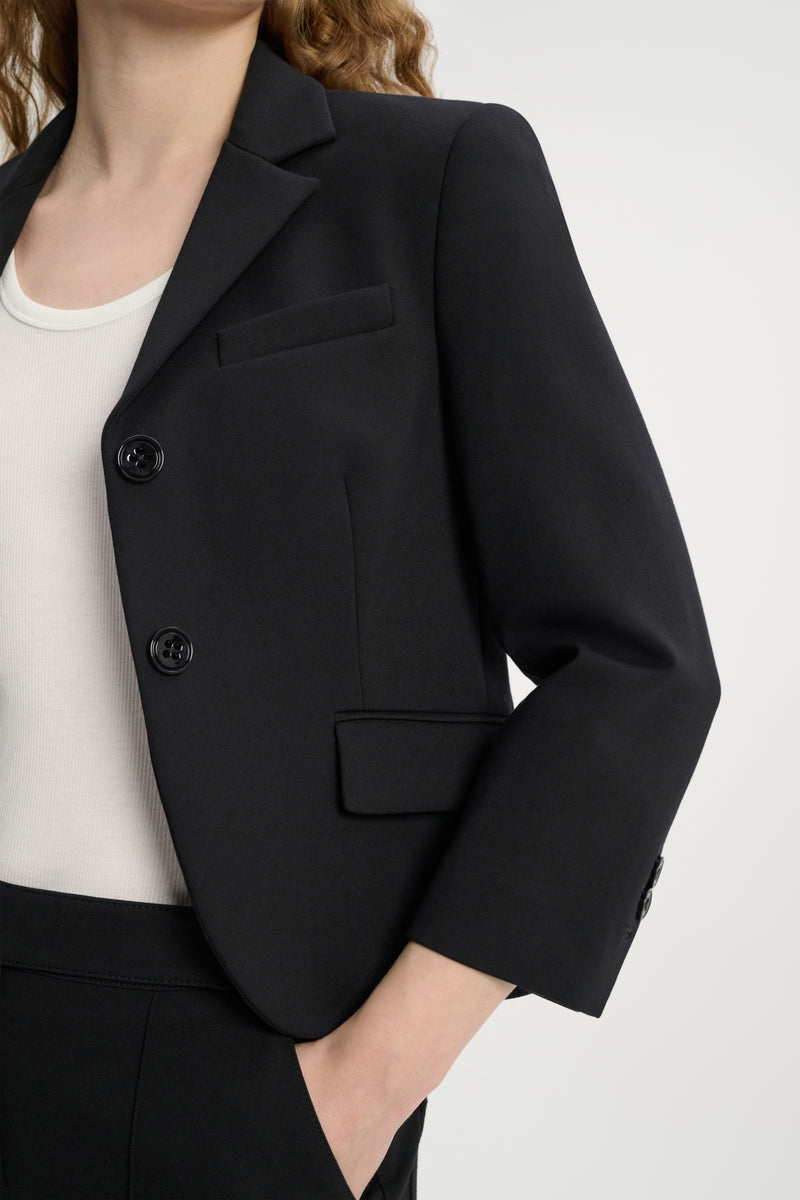 Dorothee Schumacher Cropped Blazer in Punto Milano in Black