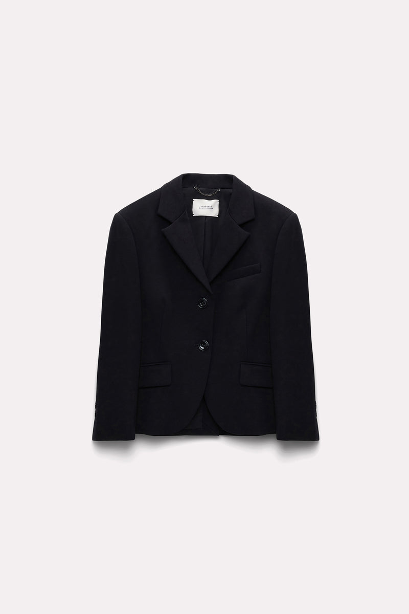 Dorothee Schumacher Cropped Blazer in Punto Milano in Black Vancouver. Shop Online or in Store.