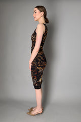 Fuzzi Butterfly Print Ruched Tulle Dress- Ashia Mode- Vancouver, BC