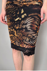 Fuzzi Butterfly Print Ruched Tulle Dress Vancouver. Shop Online or in Store.