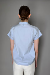 Lorena Antoniazzi Cotton Blouson T-shirt in Sky Blue- Ashia Mode- Vancouver, BC