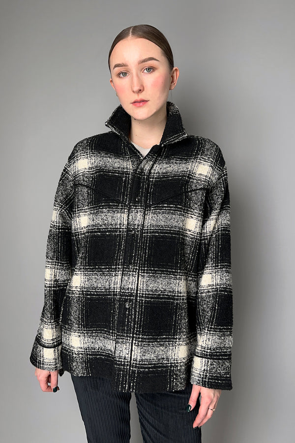 Lorena Antoniazzi Check Shirt Jacket in Black and White- Ashia Mode- Vancouver, BC
