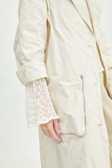 Annette Gortz Sporty Technical Canvas Coat in Off-White