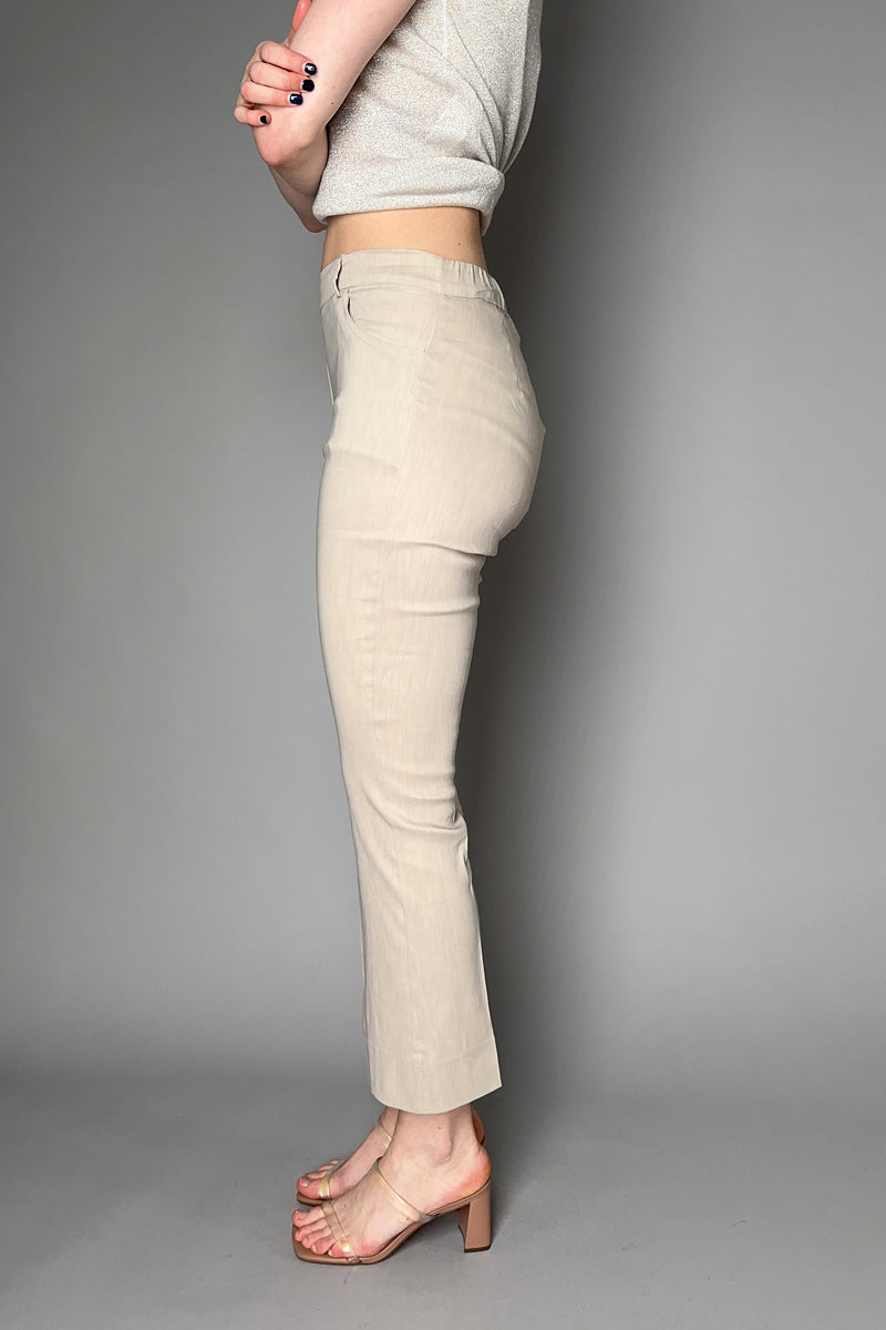 D. Exterior Satin Finish Linen Trousers in Sand