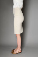 D. Exterior Knit Pencil Skirt in Sand