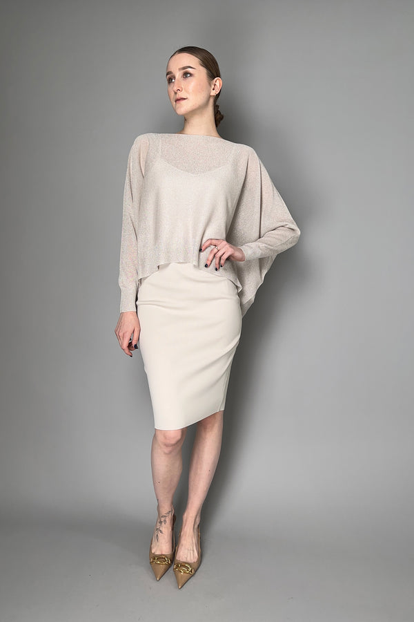 D. Exterior Knit Pencil Skirt in Sand
